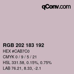 Color code: RGB 202 183 192 | qconv.com