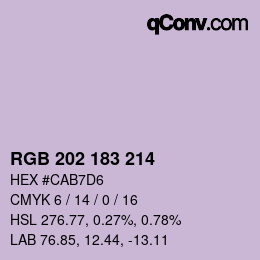 Color code: RGB 202 183 214 | qconv.com