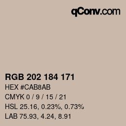 Farbcode: RGB 202 184 171 | qconv.com