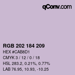 カラーコード: RGB 202 184 209 | qconv.com