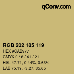 颜色代码: RGB 202 185 119 | qconv.com