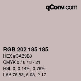 Farbcode: RGB 202 185 185 | qconv.com