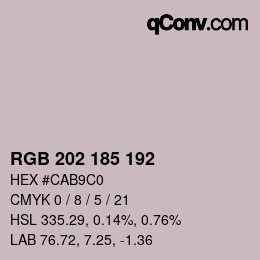カラーコード: RGB 202 185 192 | qconv.com