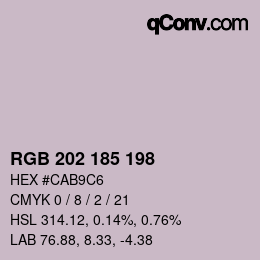 Color code: RGB 202 185 198 | qconv.com
