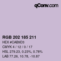 カラーコード: RGB 202 185 211 | qconv.com