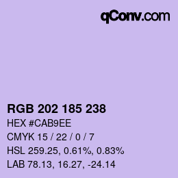 Color code: RGB 202 185 238 | qconv.com