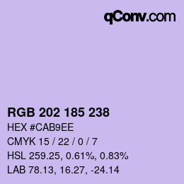 カラーコード: RGB 202 185 238 | qconv.com