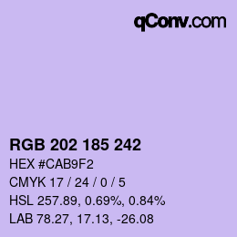 Color code: RGB 202 185 242 | qconv.com