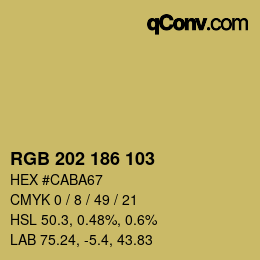 カラーコード: RGB 202 186 103 | qconv.com