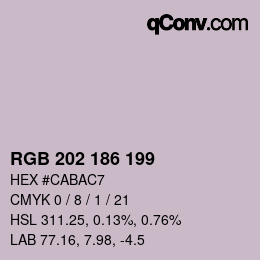 Color code: RGB 202 186 199 | qconv.com