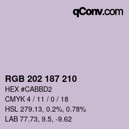 カラーコード: RGB 202 187 210 | qconv.com