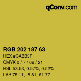 Código de color: RGB 202 187 63 | qconv.com