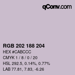 Color code: RGB 202 188 204 | qconv.com