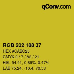 カラーコード: RGB 202 188 37 | qconv.com