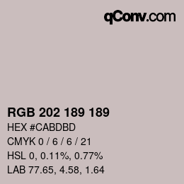 カラーコード: RGB 202 189 189 | qconv.com