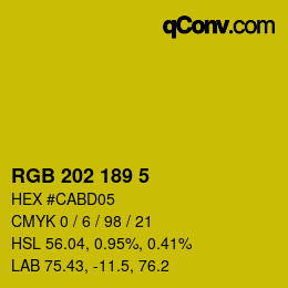 カラーコード: RGB 202 189 5 | qconv.com