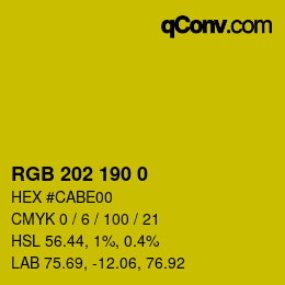 Color code: RGB 202 190 0 | qconv.com