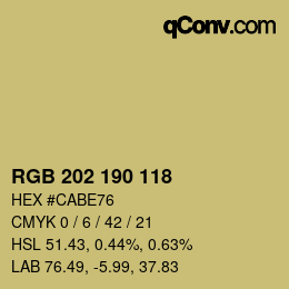 カラーコード: RGB 202 190 118 | qconv.com