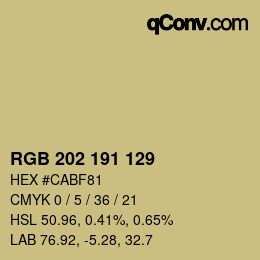 カラーコード: RGB 202 191 129 | qconv.com