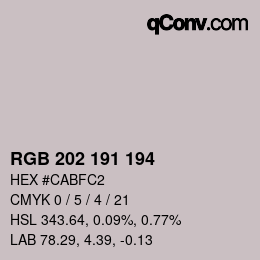 カラーコード: RGB 202 191 194 | qconv.com