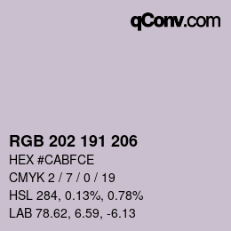 カラーコード: RGB 202 191 206 | qconv.com