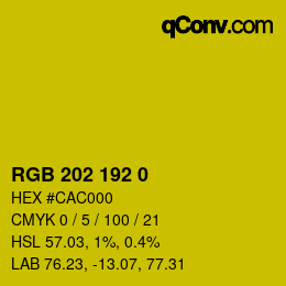 Color code: RGB 202 192 0 | qconv.com