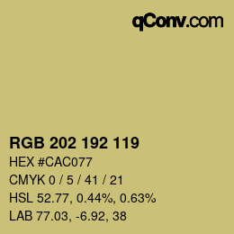 颜色代码: RGB 202 192 119 | qconv.com