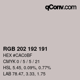 カラーコード: RGB 202 192 191 | qconv.com