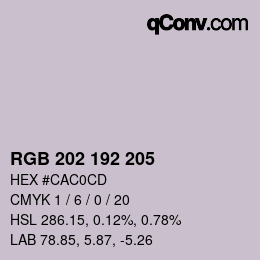 Color code: RGB 202 192 205 | qconv.com