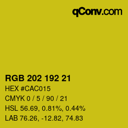 Color code: RGB 202 192 21 | qconv.com