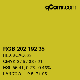 カラーコード: RGB 202 192 35 | qconv.com