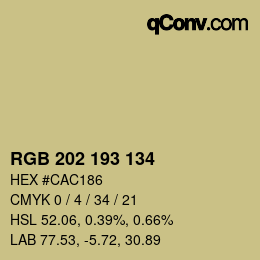 Color code: RGB 202 193 134 | qconv.com