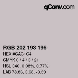 Farbcode: RGB 202 193 196 | qconv.com