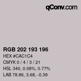 Code couleur: RGB 202 193 196 | qconv.com