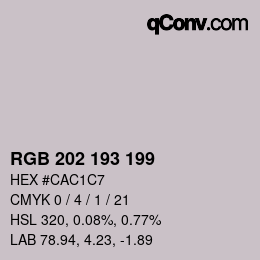 Farbcode: RGB 202 193 199 | qconv.com