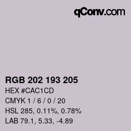 Código de color: RGB 202 193 205 | qconv.com