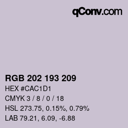 Color code: RGB 202 193 209 | qconv.com