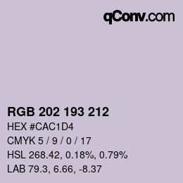 Color code: RGB 202 193 212 | qconv.com