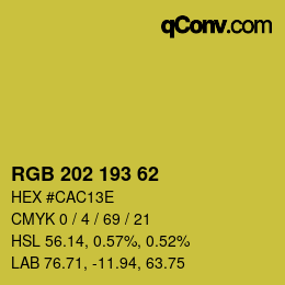カラーコード: RGB 202 193 62 | qconv.com