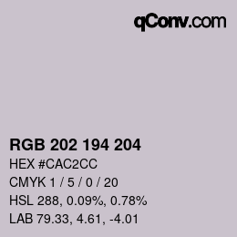 カラーコード: RGB 202 194 204 | qconv.com
