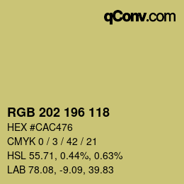 カラーコード: RGB 202 196 118 | qconv.com