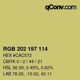 颜色代码: RGB 202 197 114 | qconv.com
