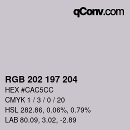 颜色代码: RGB 202 197 204 | qconv.com