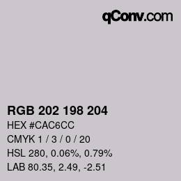 Color code: RGB 202 198 204 | qconv.com