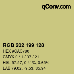 カラーコード: RGB 202 199 128 | qconv.com