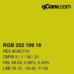 Color code: RGB 202 199 16 | qconv.com