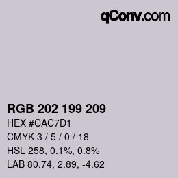 Color code: RGB 202 199 209 | qconv.com