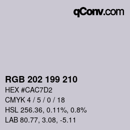 Color code: RGB 202 199 210 | qconv.com