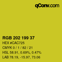 カラーコード: RGB 202 199 37 | qconv.com