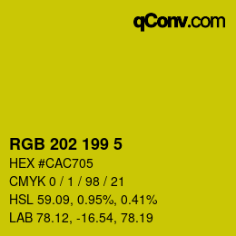 Color code: RGB 202 199 5 | qconv.com